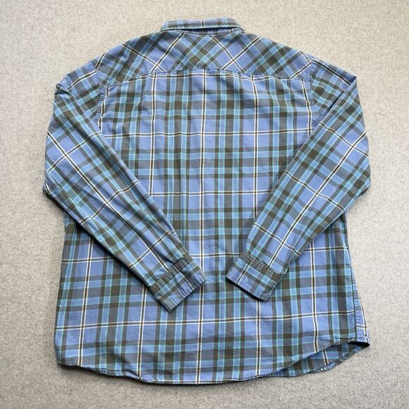 American Eagle Outfitters Mens XXL Long Sleeve Shirt Blue Grey Plaid 2XL Y2K - Picture 6 of 10